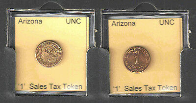 Arizona '1' Copper - Brass Sales Tax Token    Brilliant Uncirculated  1930s